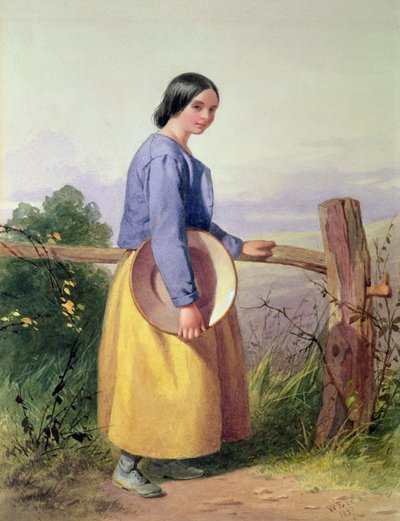 A Country Girl Standing by a Fence by William Lee